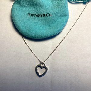 Tiffany & Co sterling silver open heart necklace